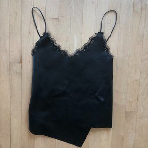 Zara Faux Leather Crossover w/ Knit Back Tank Top